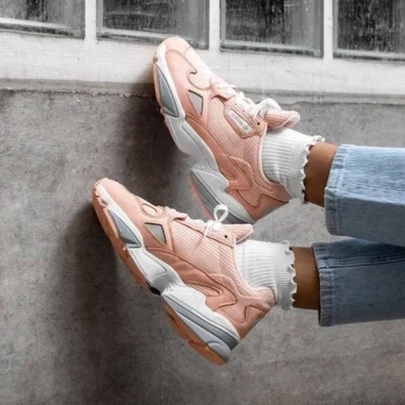 ADIDAS Corduroy Falcon Sneakers in Glow Pink - Picture 2 of 9